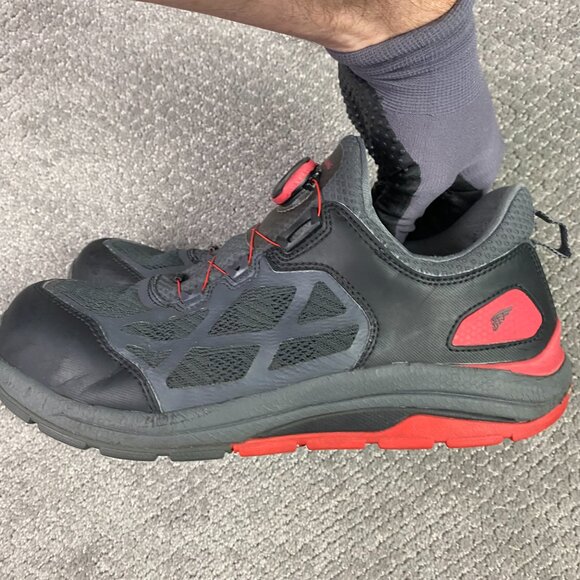 Red Wing Men's Work Shoes 6343 Safety Toe Boa Laces Gray Red Size 9 Boots Shoes - Picture 4 of 13